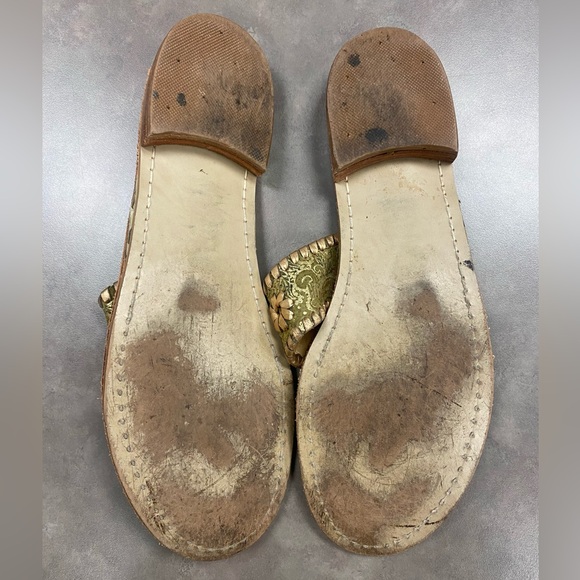 Jack Rogers Jacks Flat Sandals Gold Size 9 M - Picture 7 of 9